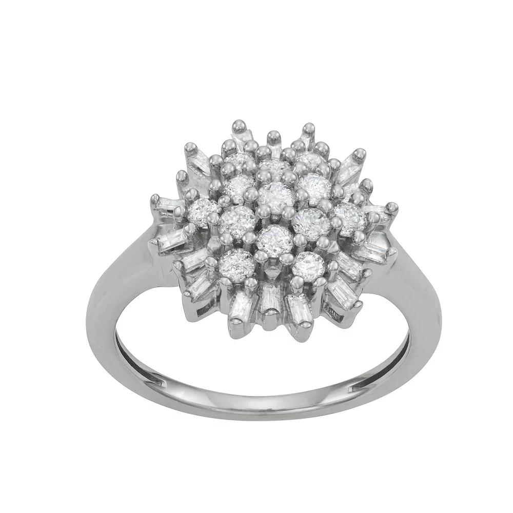 Jewelexcess Sterling Silver 3/4 Carat T.W. Diamond Ring, Womens Product Image