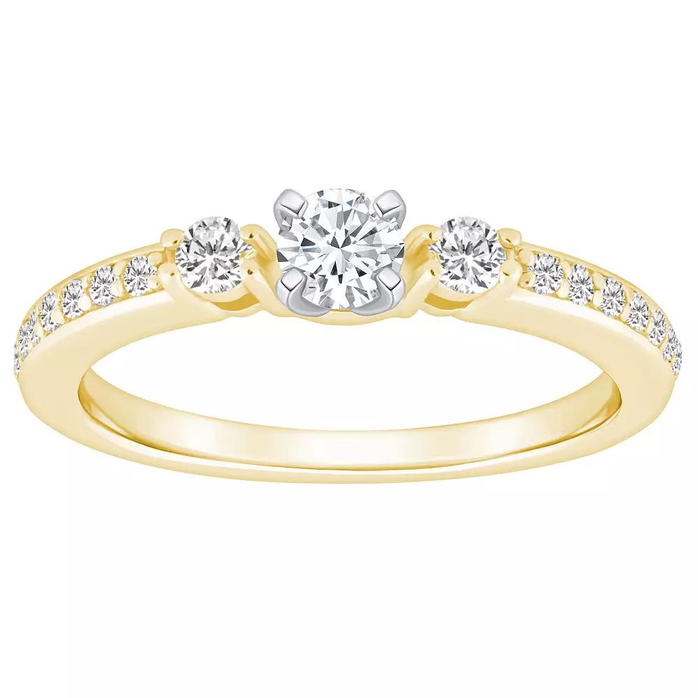 Alyson Layne 14k Gold 1/2 Carat T.W. Diamond Round Cut Engagement Ring, Women's, Size: 9, 14k Two Tone Gold Product Image