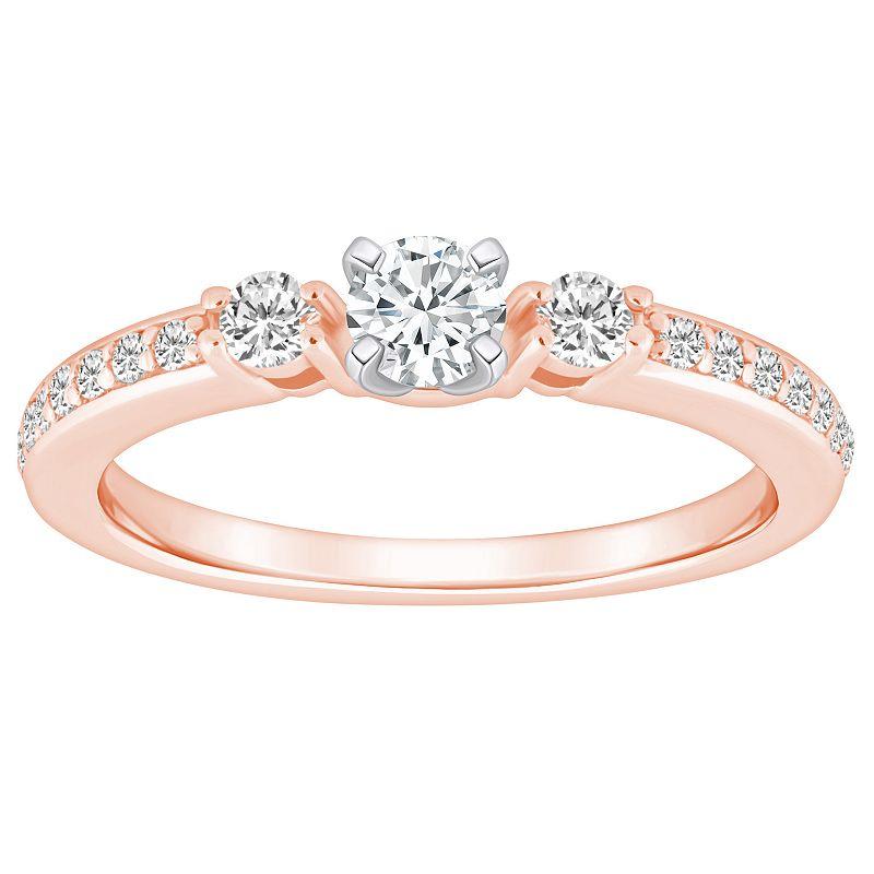 Alyson Layne 14k Gold 1/2 Carat T.W. Diamond Round Cut Engagement Ring, Women's, Size: 9, 14k Two Tone Gold Product Image