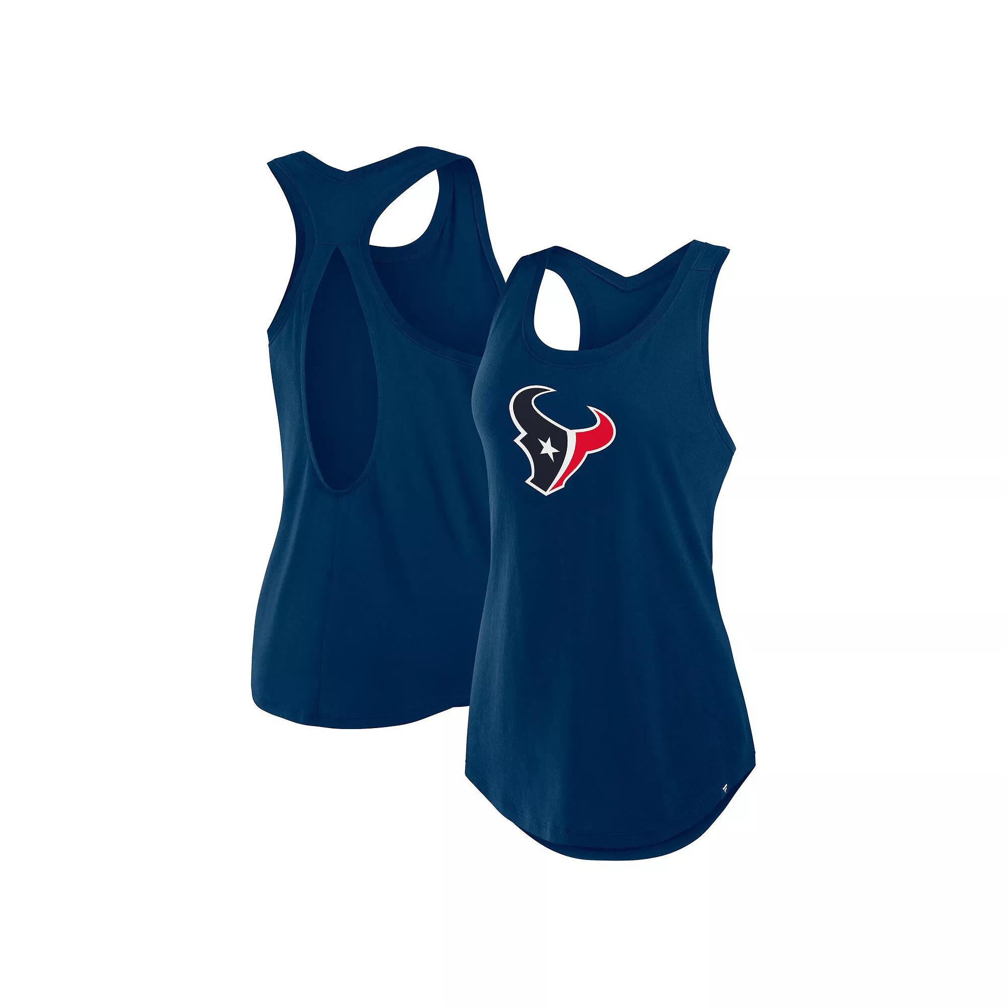 Women's Fanatics Navy Houston Texans Iron Fan Tank Top, Size: 2XL, Blue Product Image