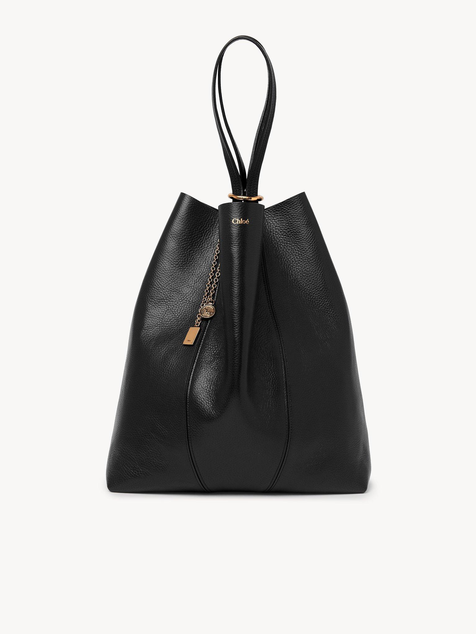 Large Chloé Spin tote bag in grained leather Product Image