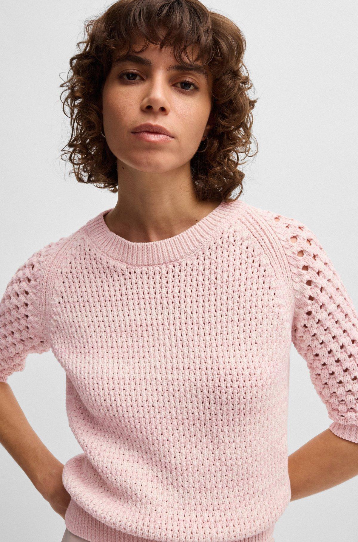 Sweater with mixed knits Product Image
