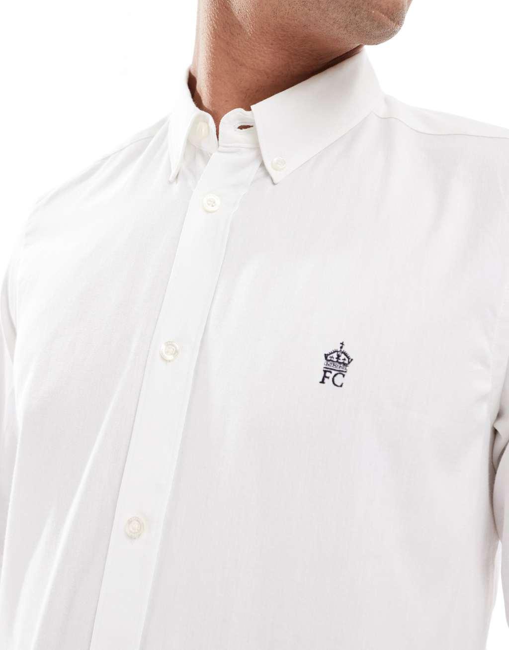 French Connection smart fitted shirt in white Product Image