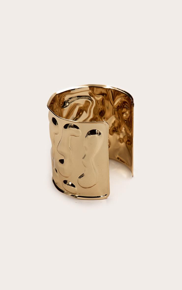 Gold Hammered Symmetrical Cuff Product Image