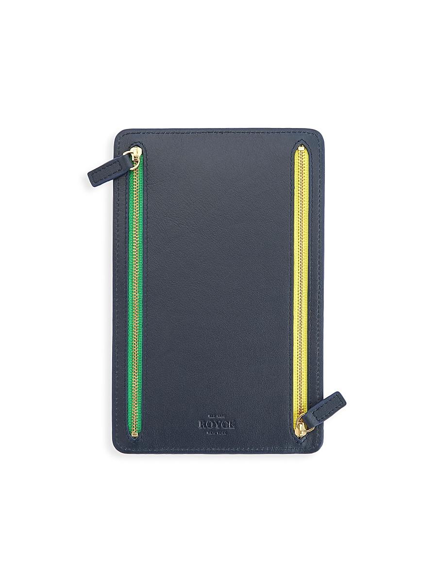 Womens RFID-Blocking 4-Zip Leather Travel Organizer Product Image