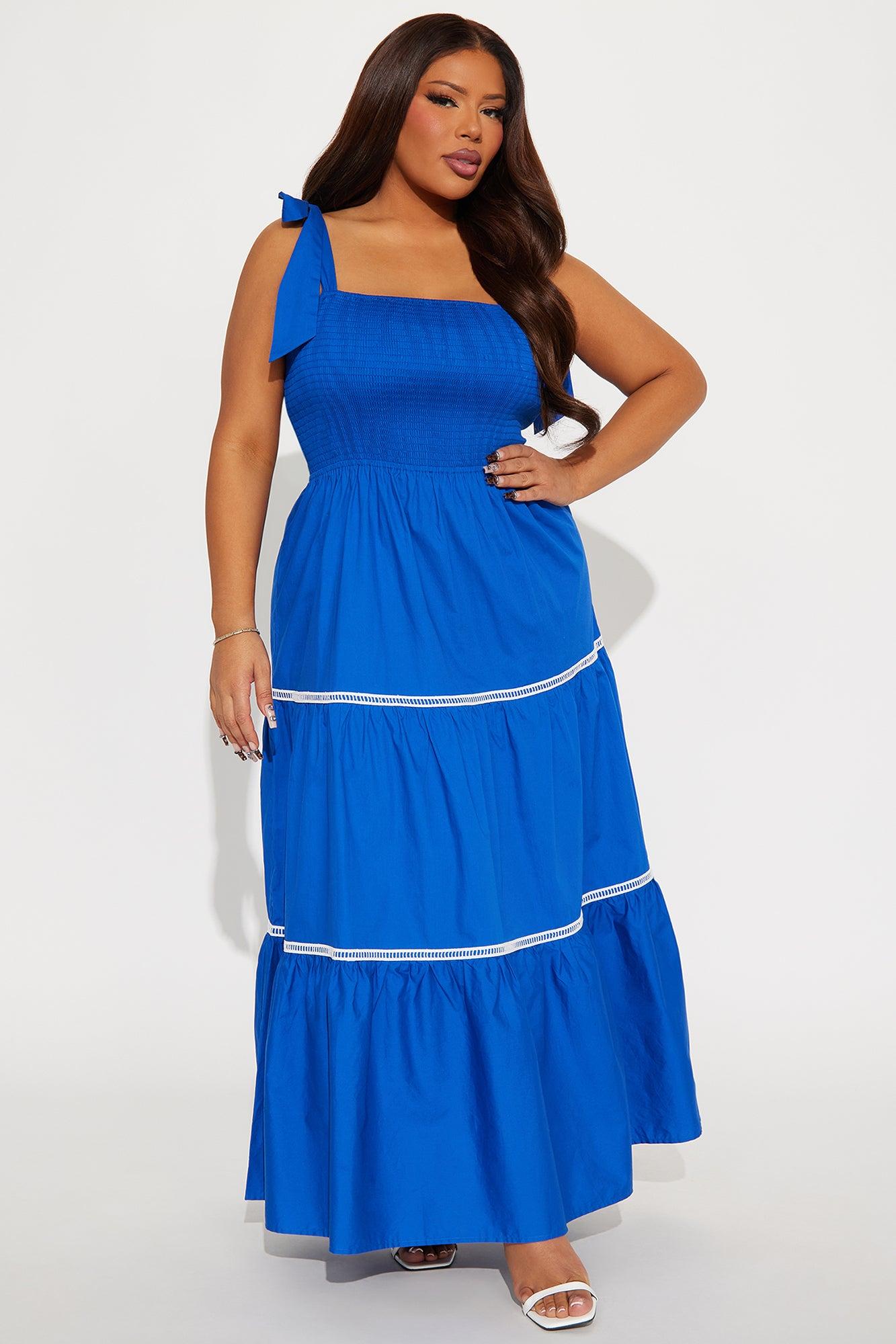 Katy Poplin Maxi Dress - Royal Product Image