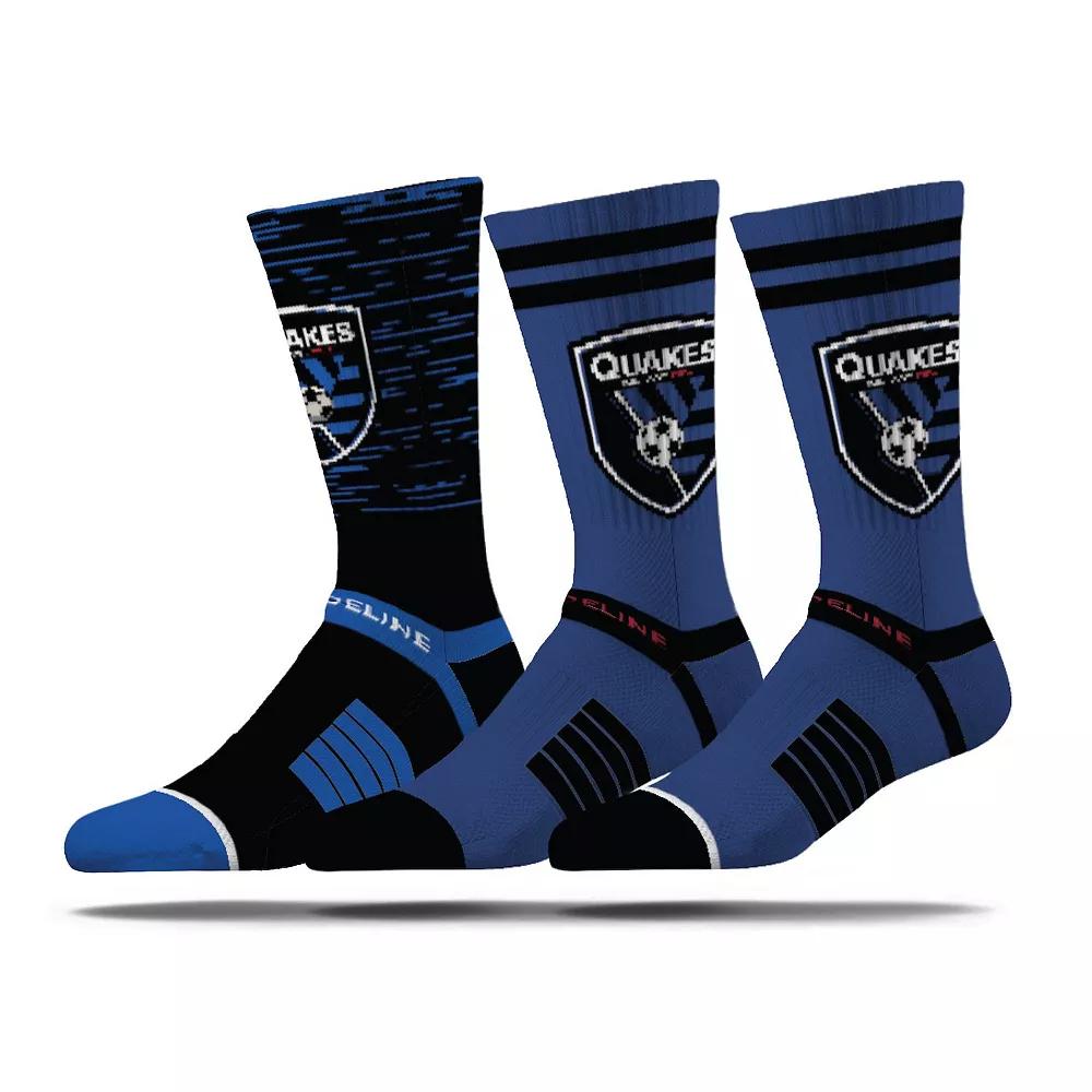 Mens Strideline San Jose Earthquakes Premium 3-Pack Knit Crew Socks Set Product Image