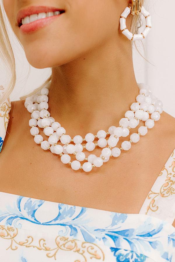 Lady Luck Layered Necklace in White Product Image