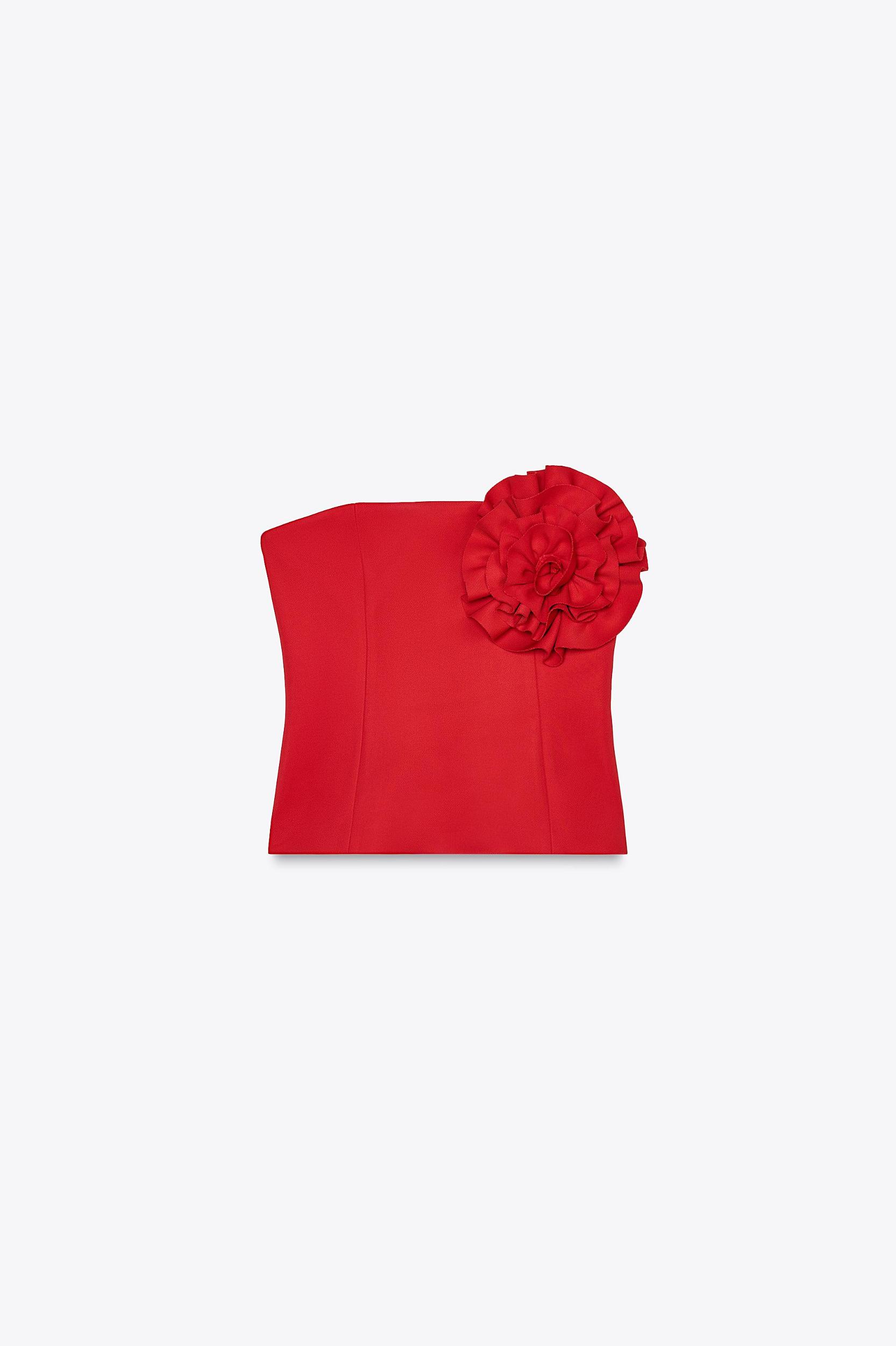 FLORAL STRAPLESS TOP Product Image