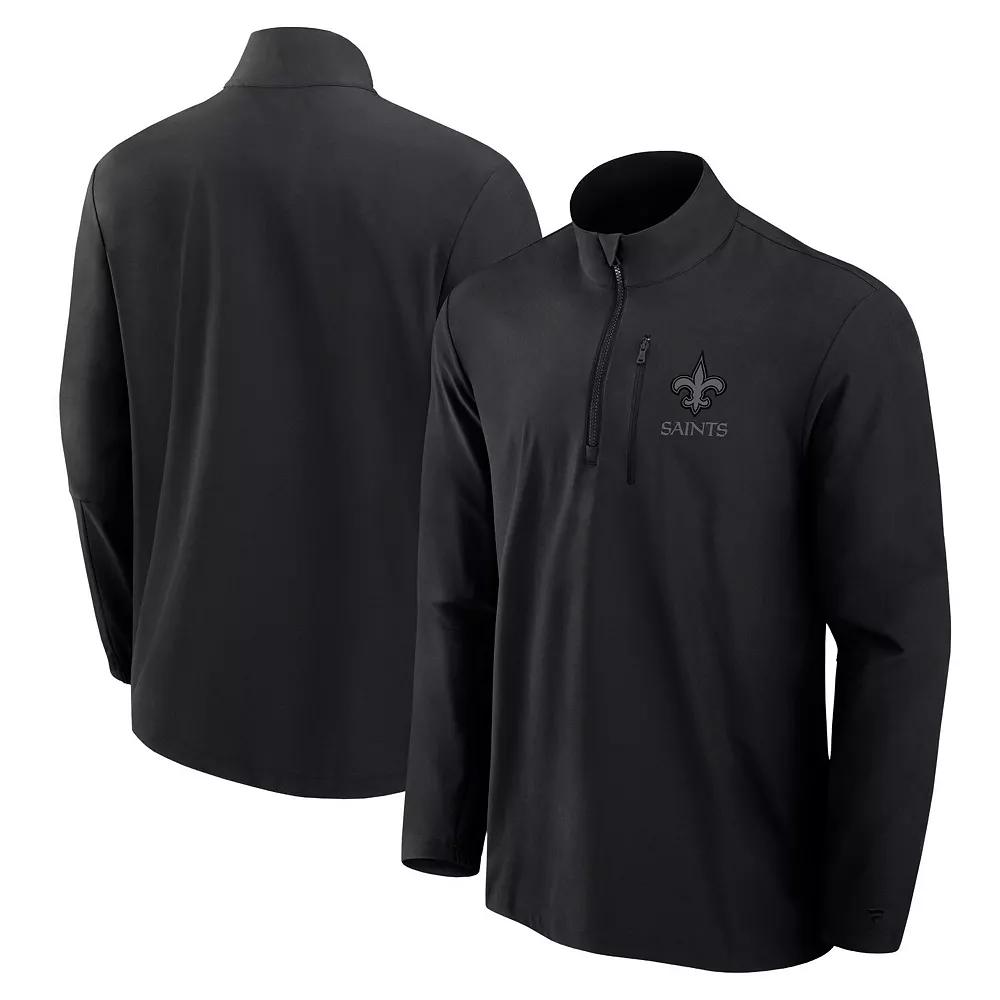 Men's Fanatics Black New Orleans Saints Front Office Woven Quarter-Zip Jacket,  Product Image
