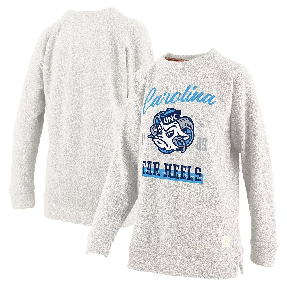 Women's Pressbox Oatmeal North Carolina Tar Heels Plus Size Comfy Cairo Terry Pullover Sweatshirt, Size: 2XL, Team Product Image