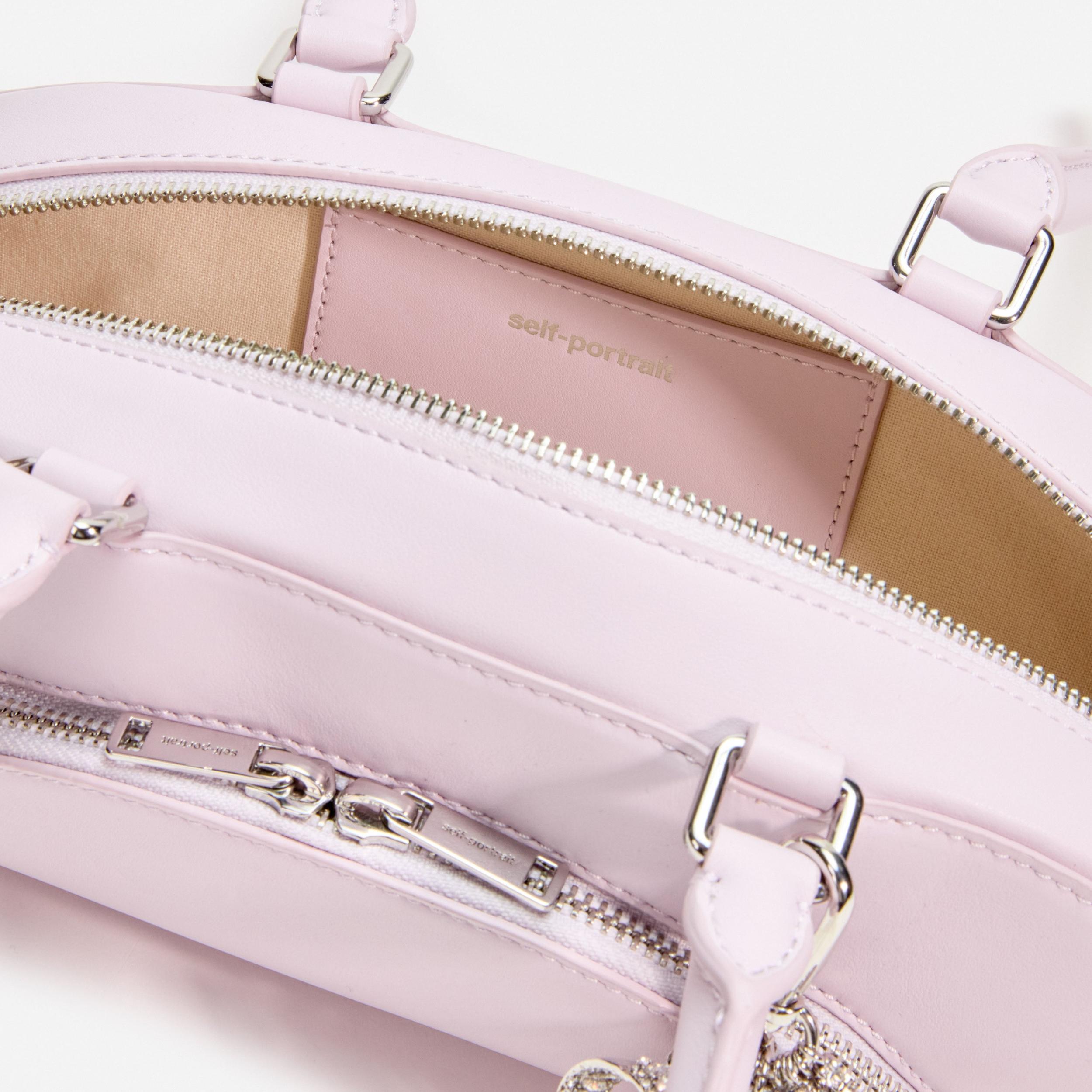 Lilac Leather Curved Charm Shoulder Bag Product Image