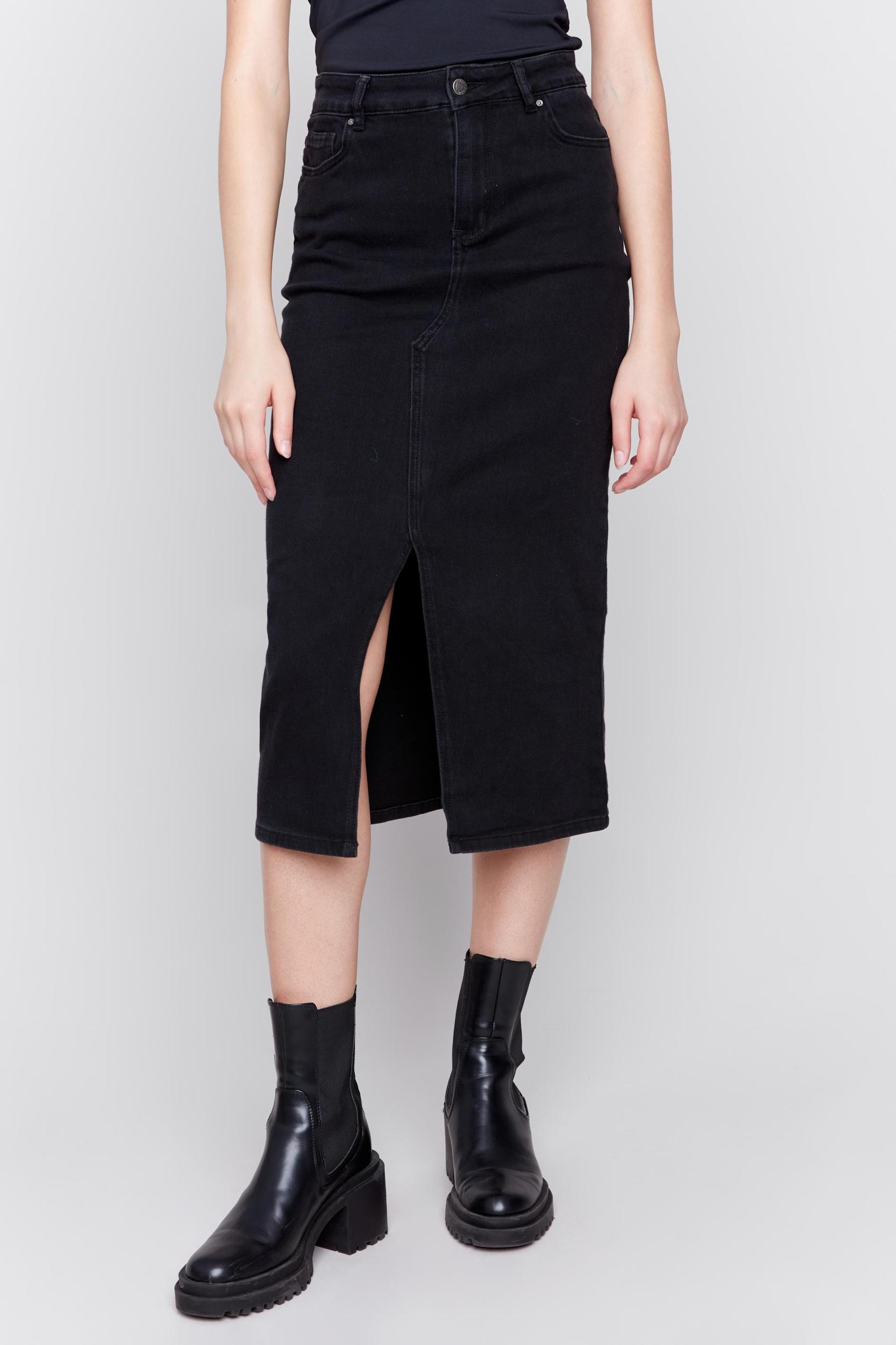 Long Denim Skirt Product Image