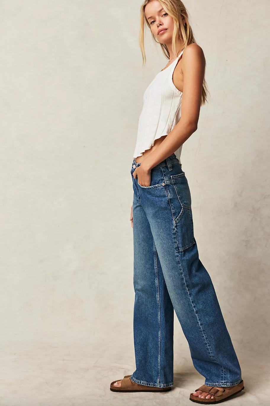 Free People Tinsley Baggy High-Rise Jeans - Hazey Blue Product Image