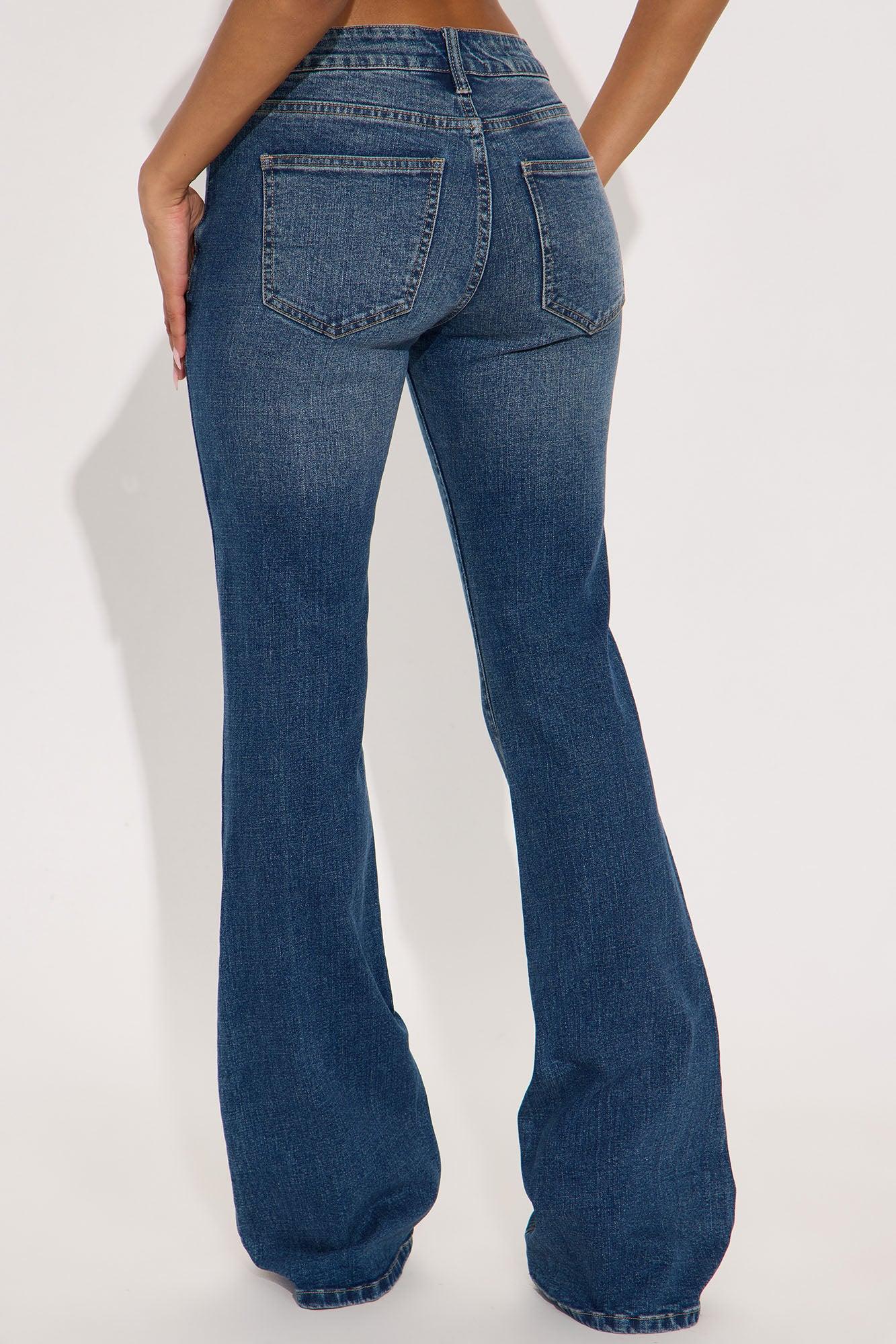 Forever Stretch Low Rise Flare Jeans - Dark Wash Female Product Image