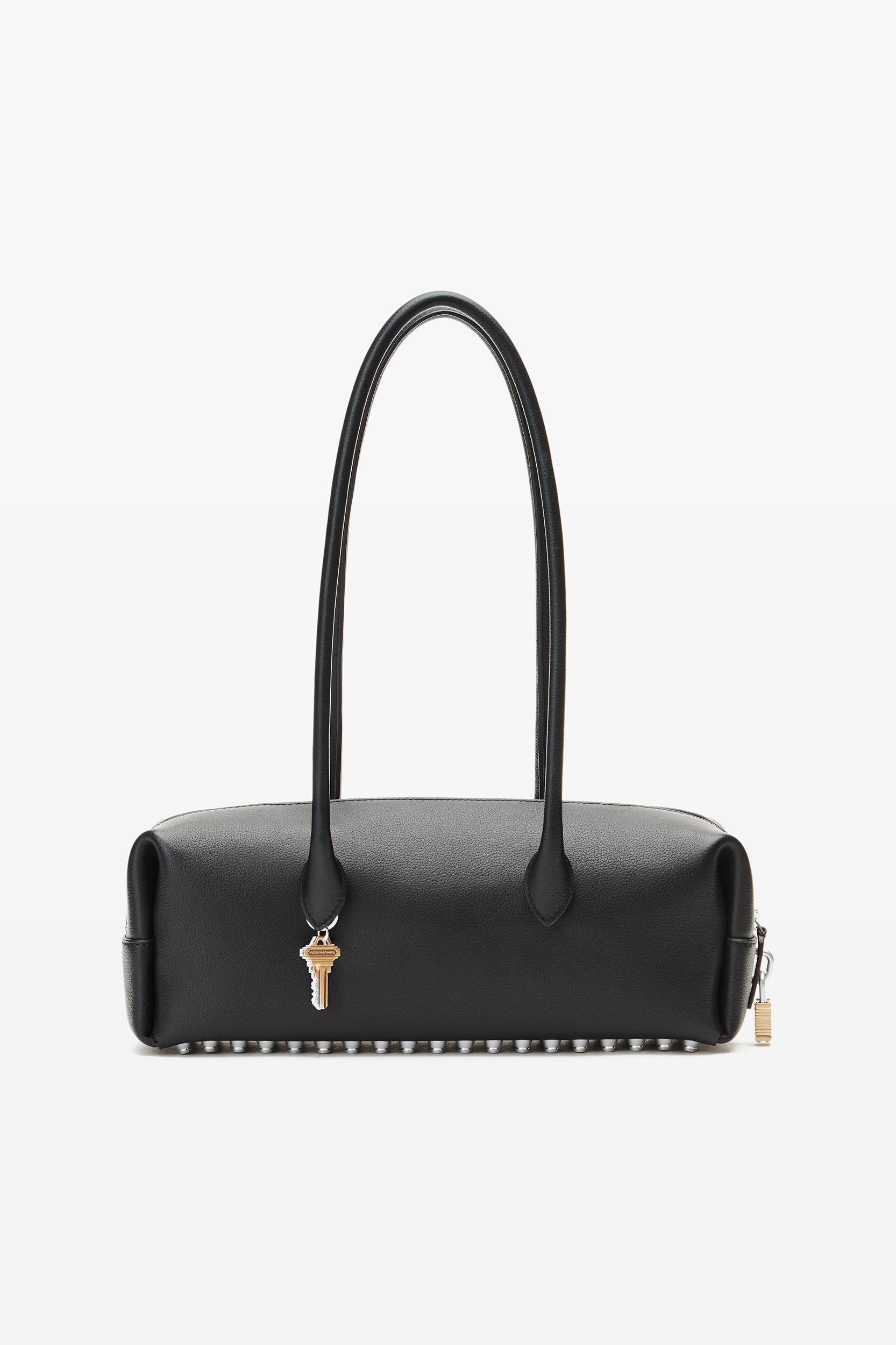 Black Leather Roux Medium Shoulder Bag Product Image