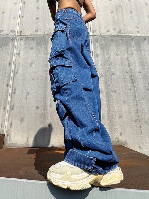 Washed Multi Pocket Cargo Jeans Product Image