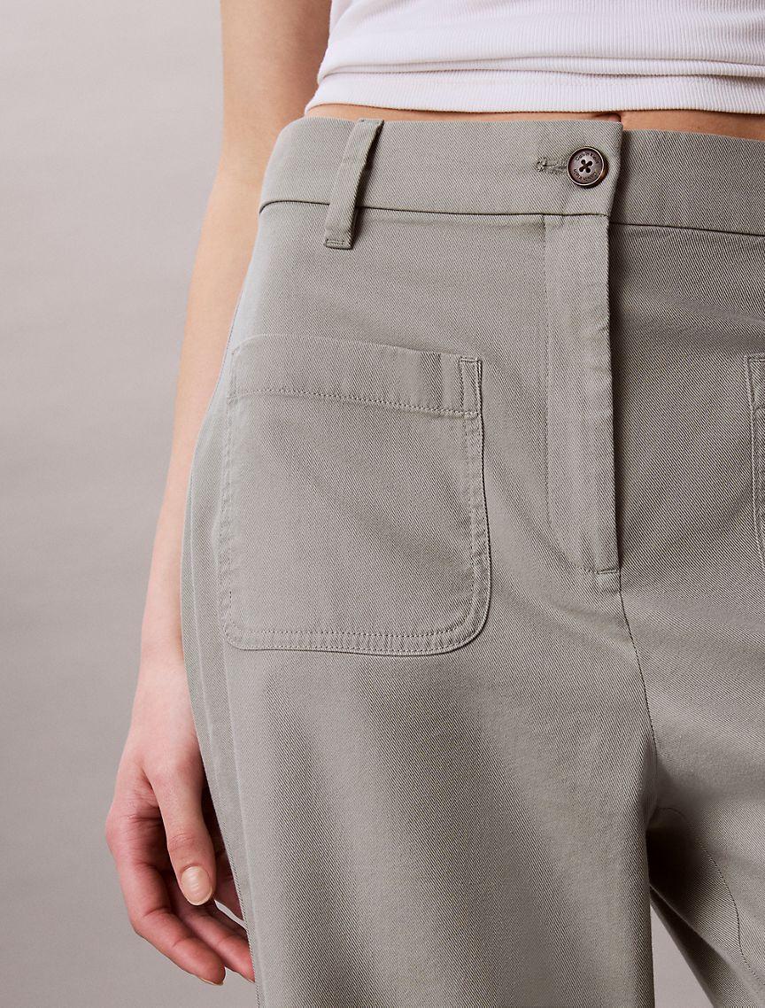 Twill Wide Leg Pants Product Image