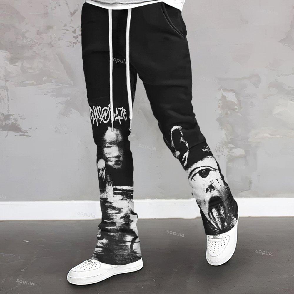 Artistic Portrait Print Street Casual Sweatpants Product Image