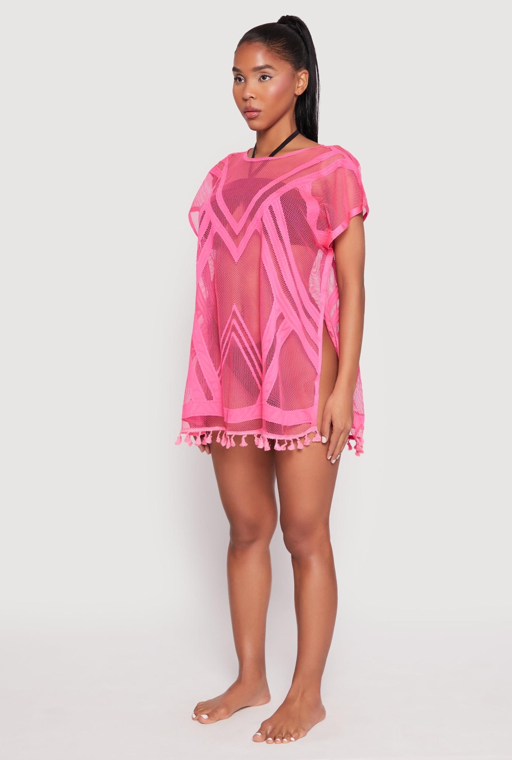 Fishnet Tassel Fringe Swim Cover Up Female Product Image