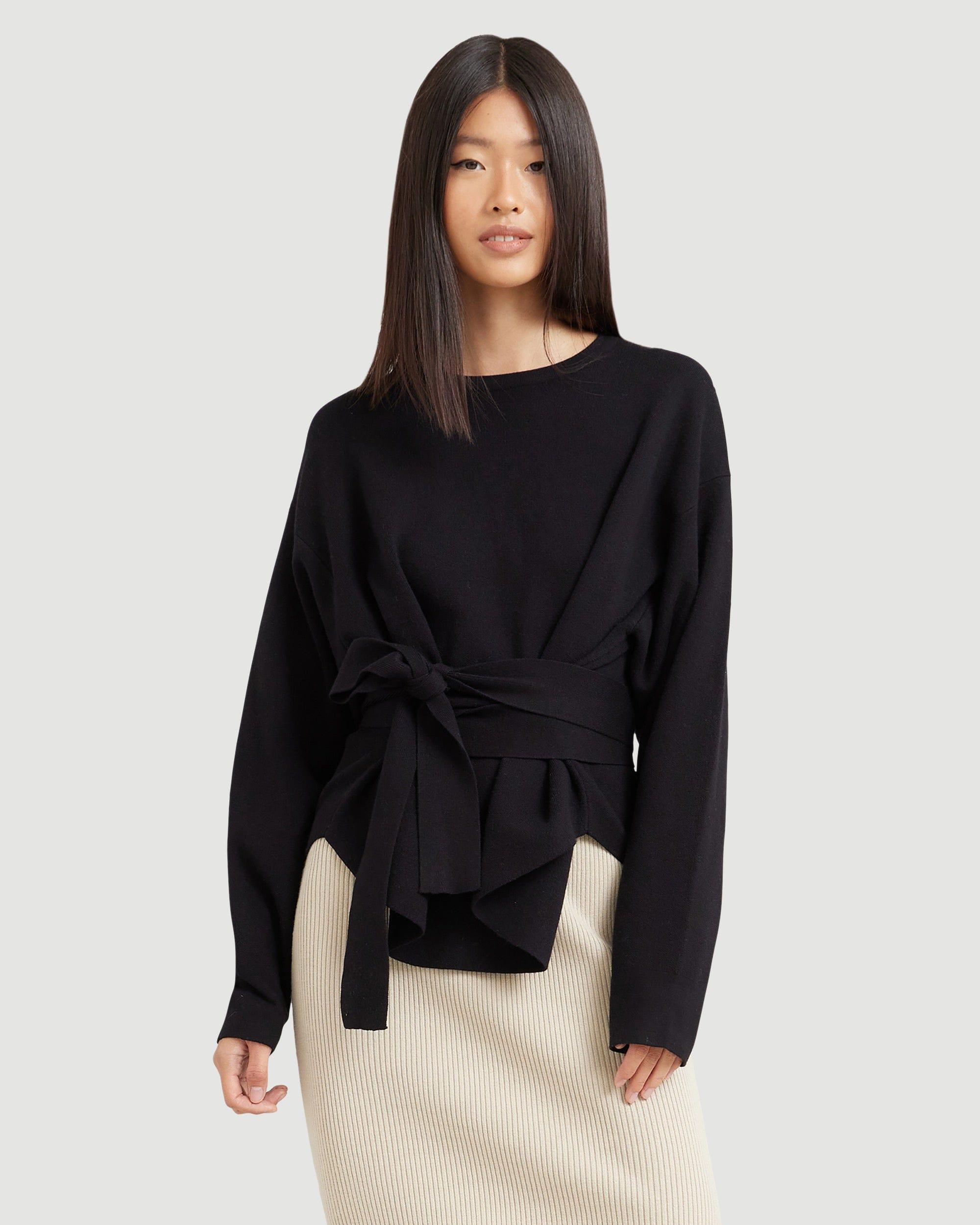 Nara Tie-Front Knit Sweater Product Image