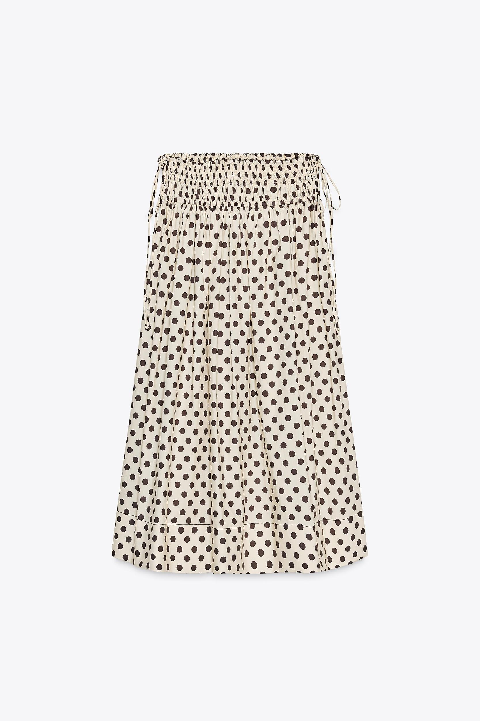 ZW COLLECTION POLKA DOT MIDI SKIRT Product Image