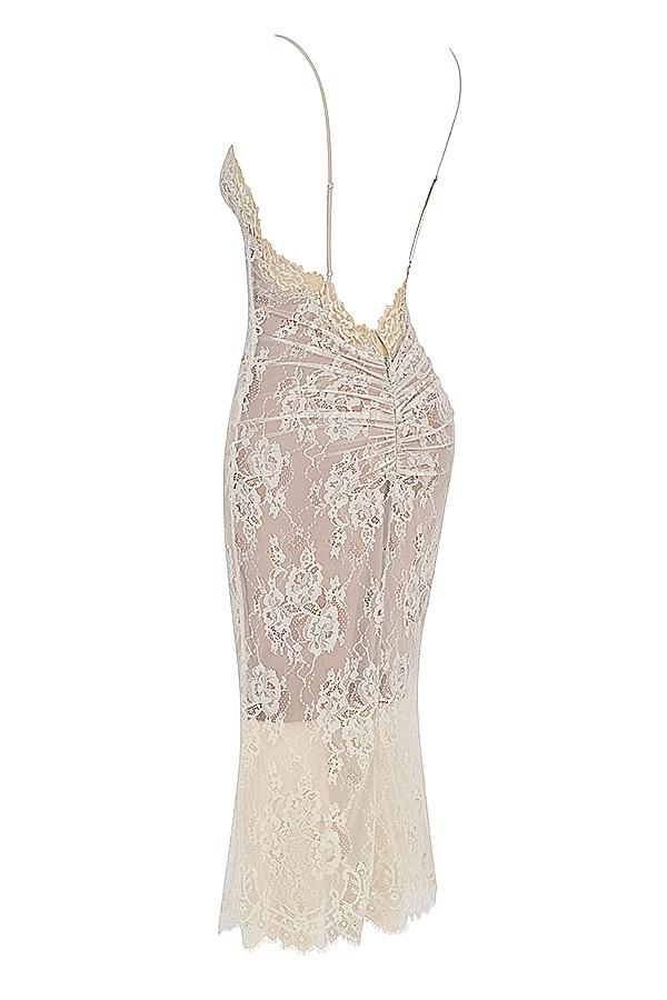 Serelle  antique ivory lace midi dress Product Image