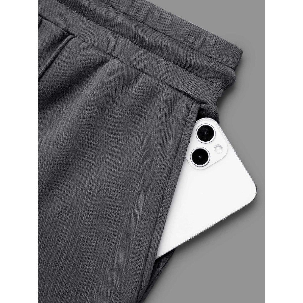 Plus Size Supersoft Essentials Solid Drawstring Pants Women DimGray Casual Loose Mid Rise Everyday Pants BloomChic 30/6X Product Image