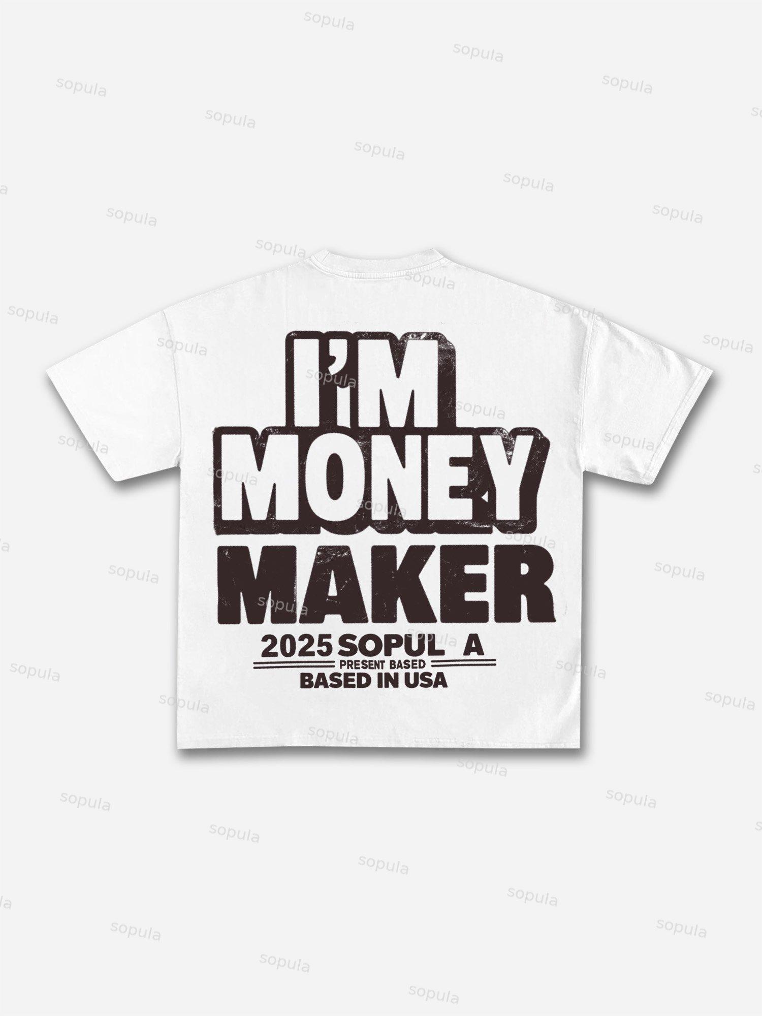 Vintage Street I'm A Money Maker Graphic Cotton T-shirt Product Image