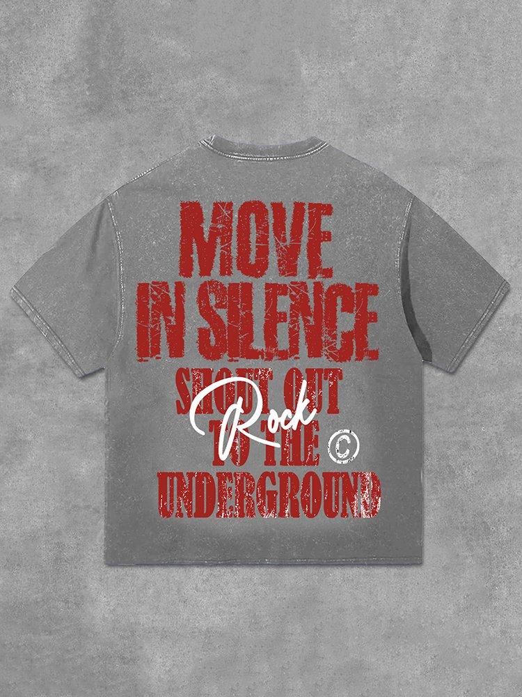 Sopula Move In Silence Graphic Print Acid Washed T-Shirt Product Image