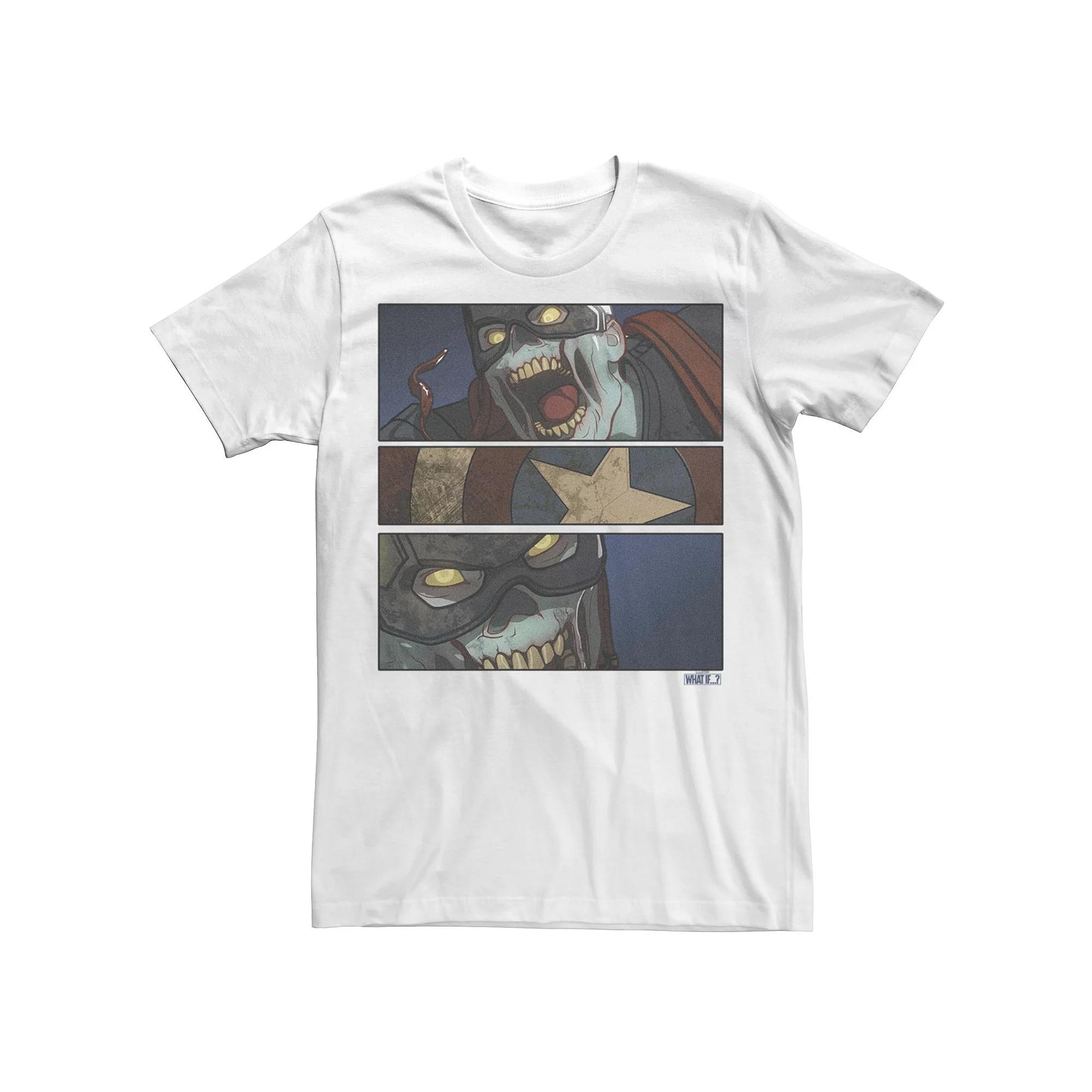 Men's Marvel What If Captain America Zombie PaneTee, Boy's,  Product Image