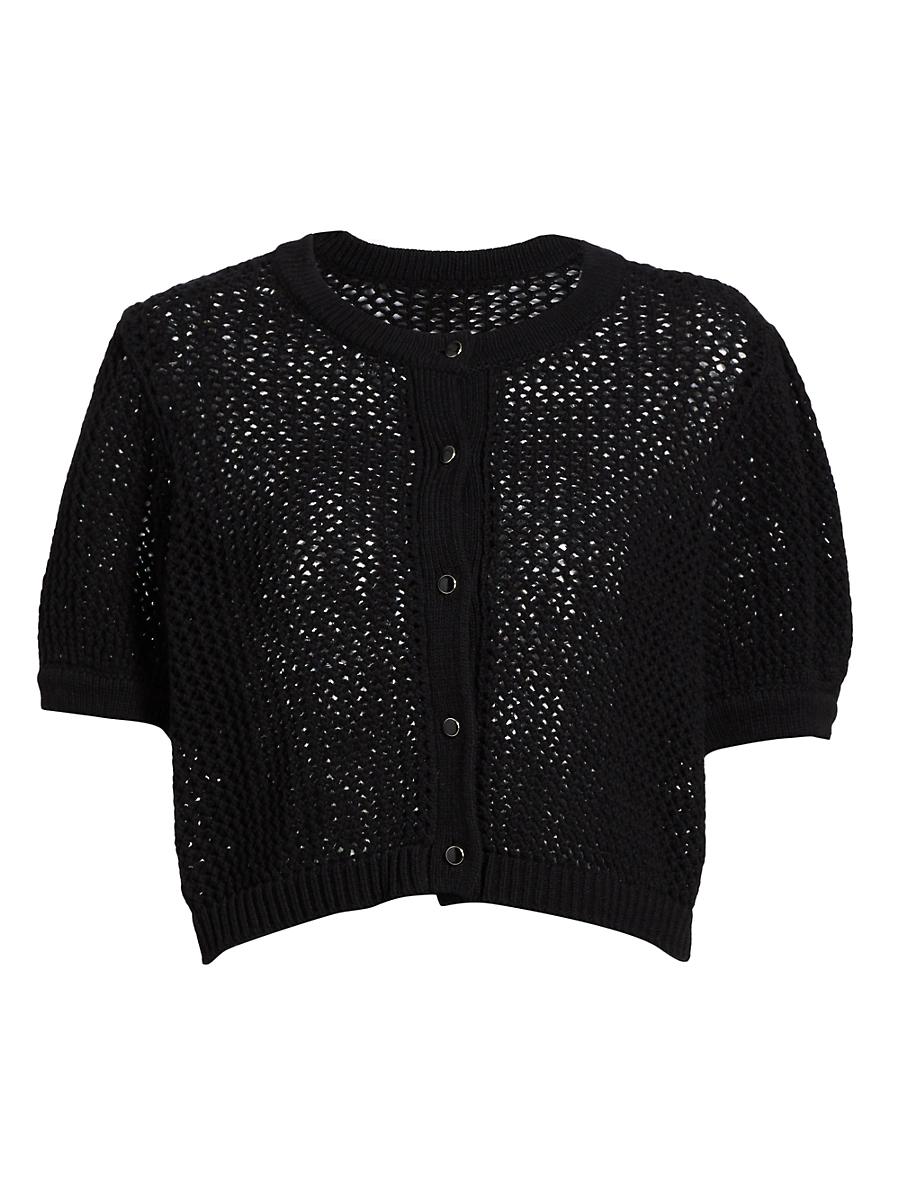 Womens Samantha Crocheted Cotton Cardigan Product Image