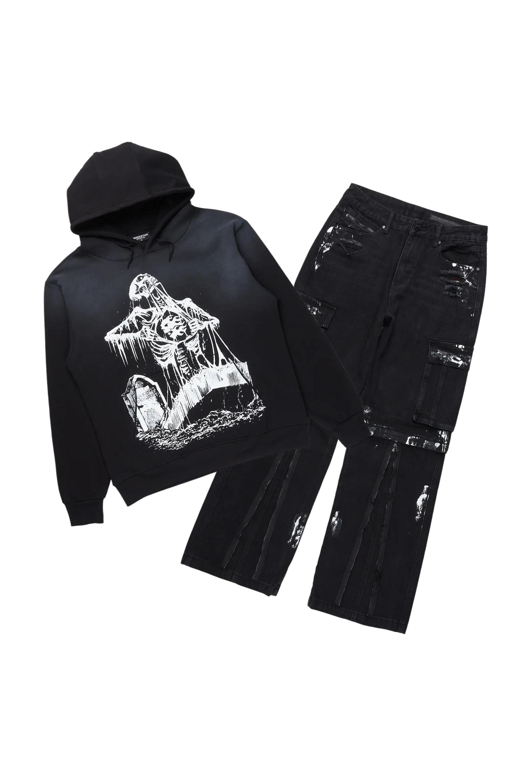 Brookwood Black Hoodie/Baggy Fit Jean Bundle Male Product Image