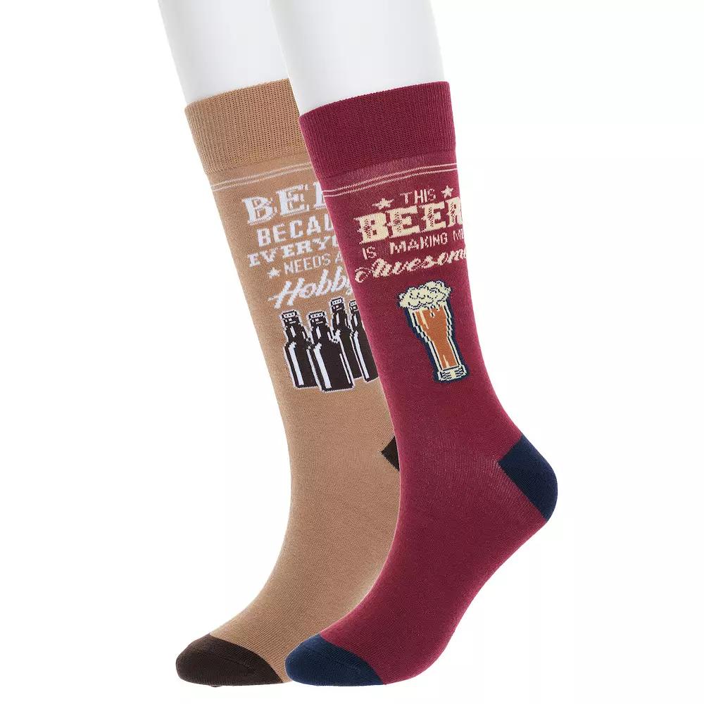 Men's Twisted Toes 2-Pack Novelty Socks, Beer Times Product Image