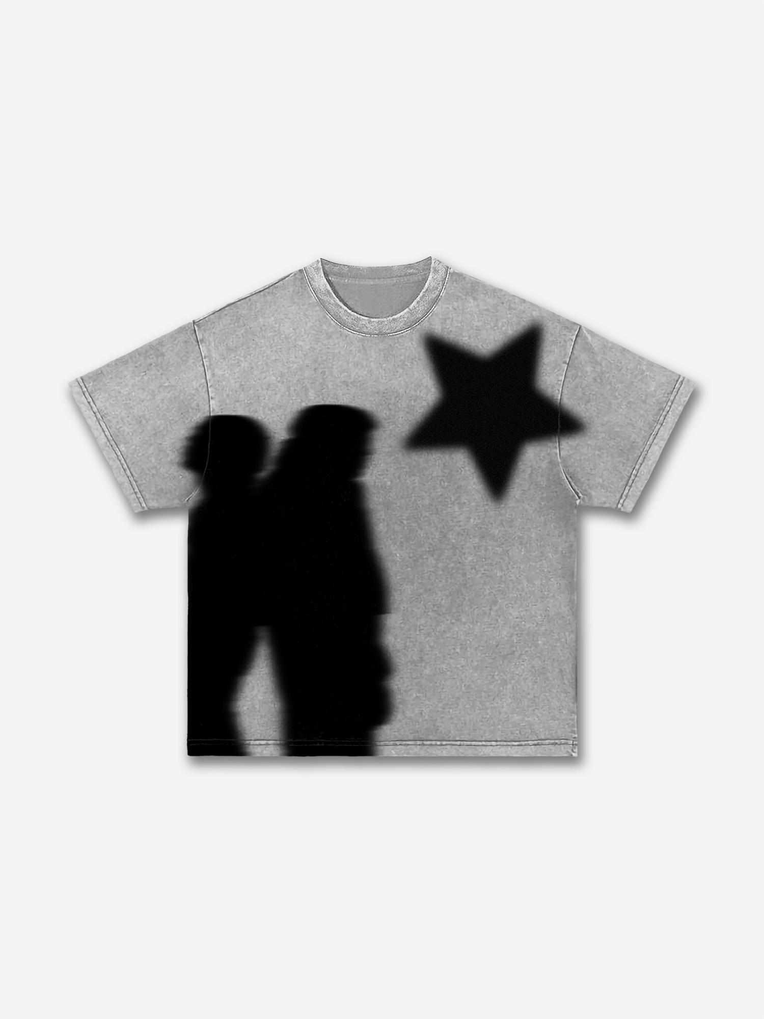 Virtual Shadow Vintage Graphic Cotton T-shirt Product Image