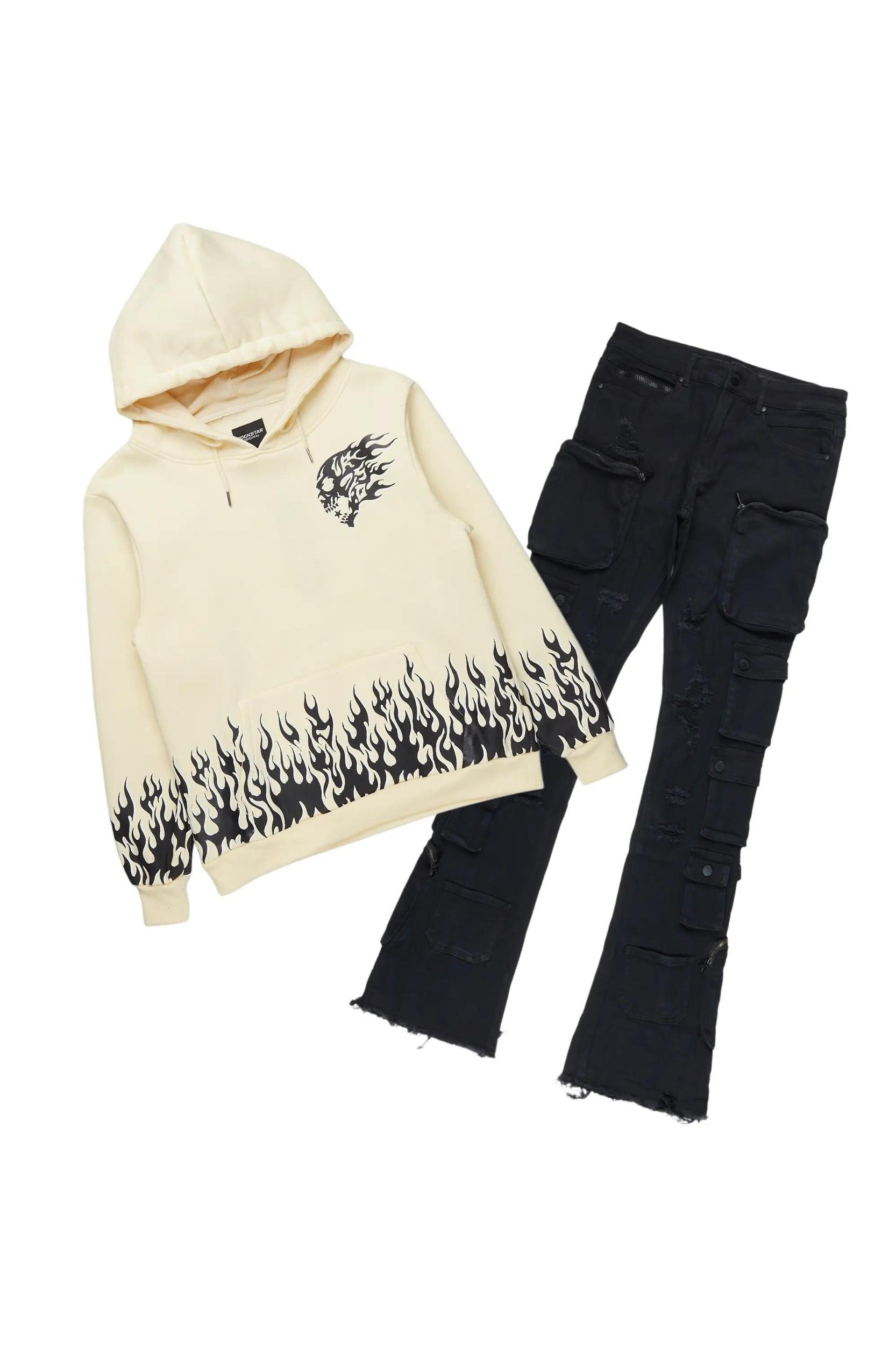 Anneso Black Hoodie/Stacked Cargo Jean Bundle Male Product Image