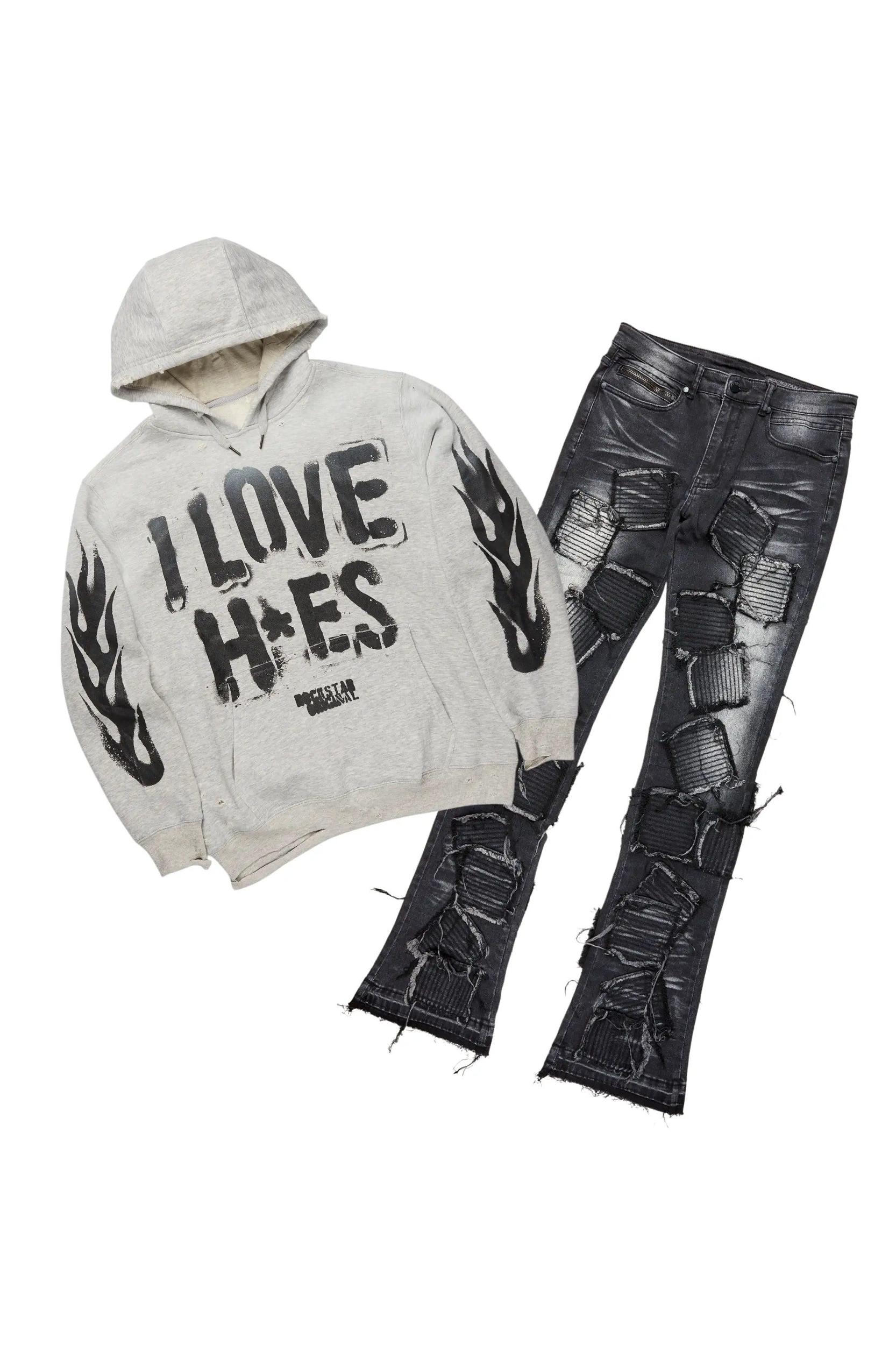 Banyan Grey Hoodie & Gawel Stacked Flare Jean Bundle Male Product Image