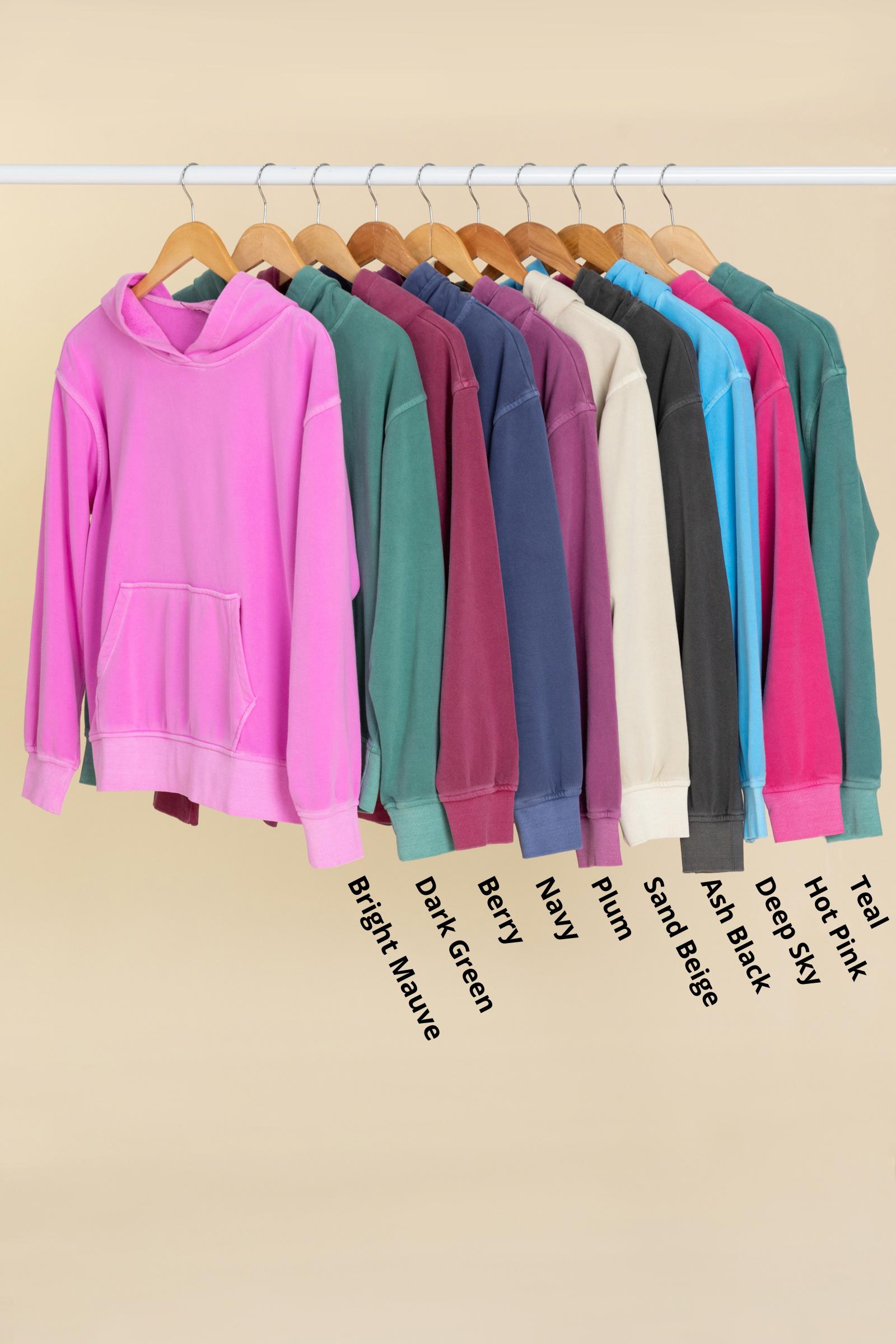 Soft Fleece Pigment Dyed Kangaroo Pocket Hoodie Product Image