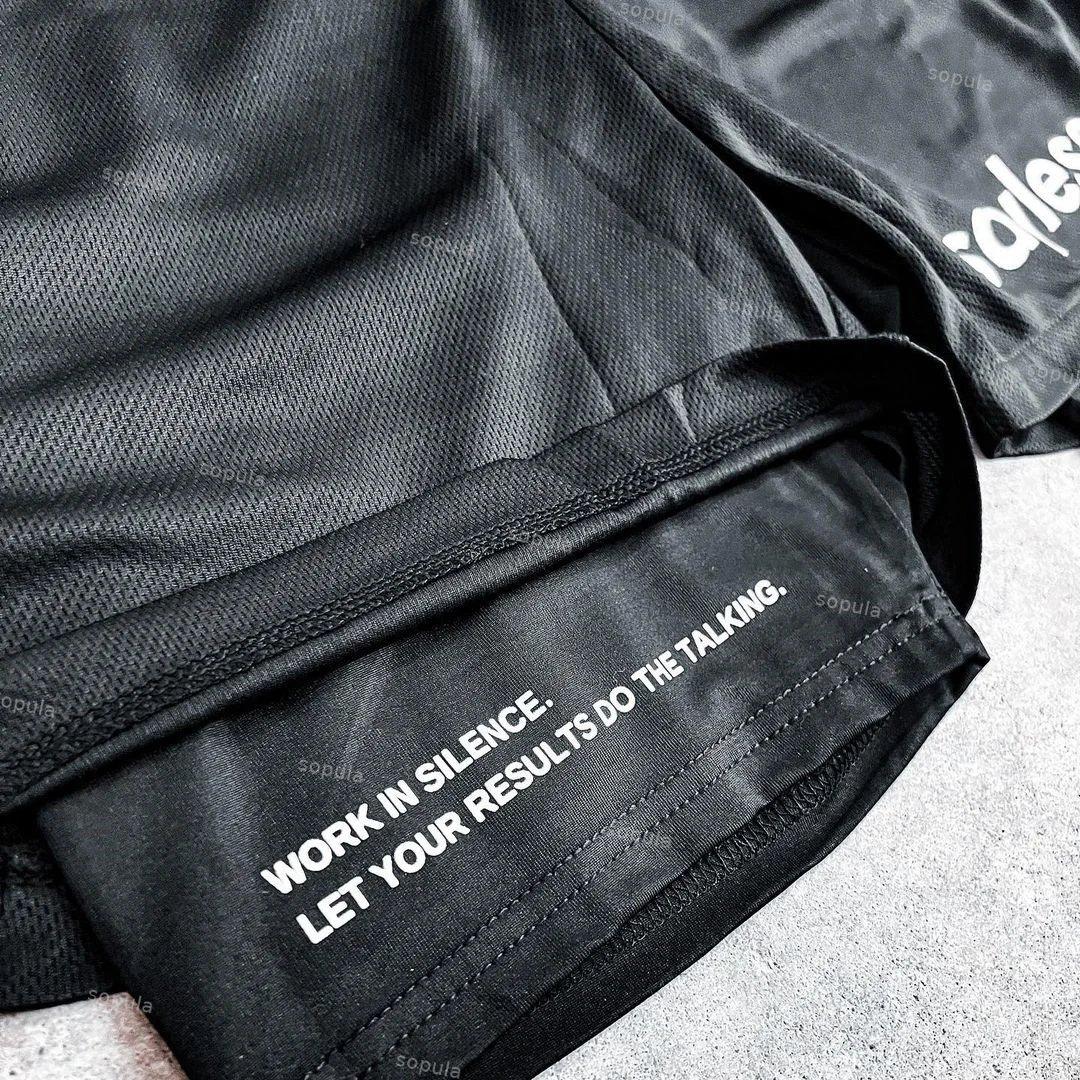 Sopula Casual Sayless Print Graphic Double Layer Men's Gym Shorts Product Image