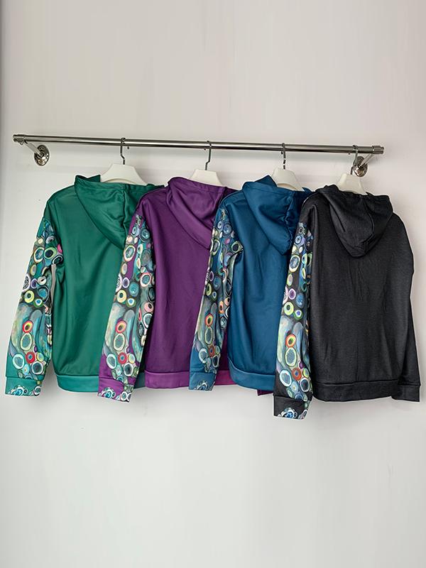 Long Sleeves Printed Hooded Hoodies Tops Product Image