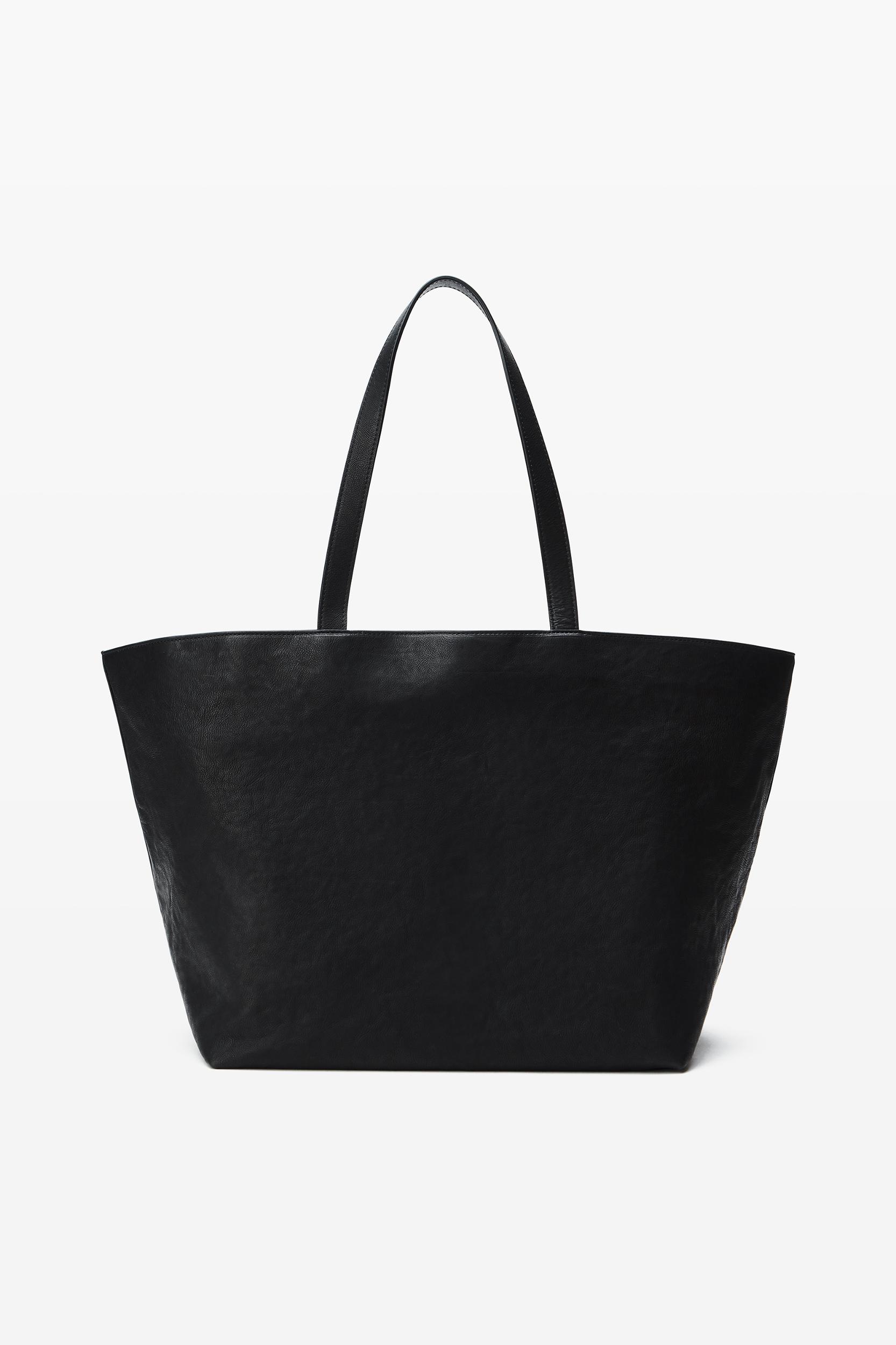 Black Leather Punch Tote Product Image