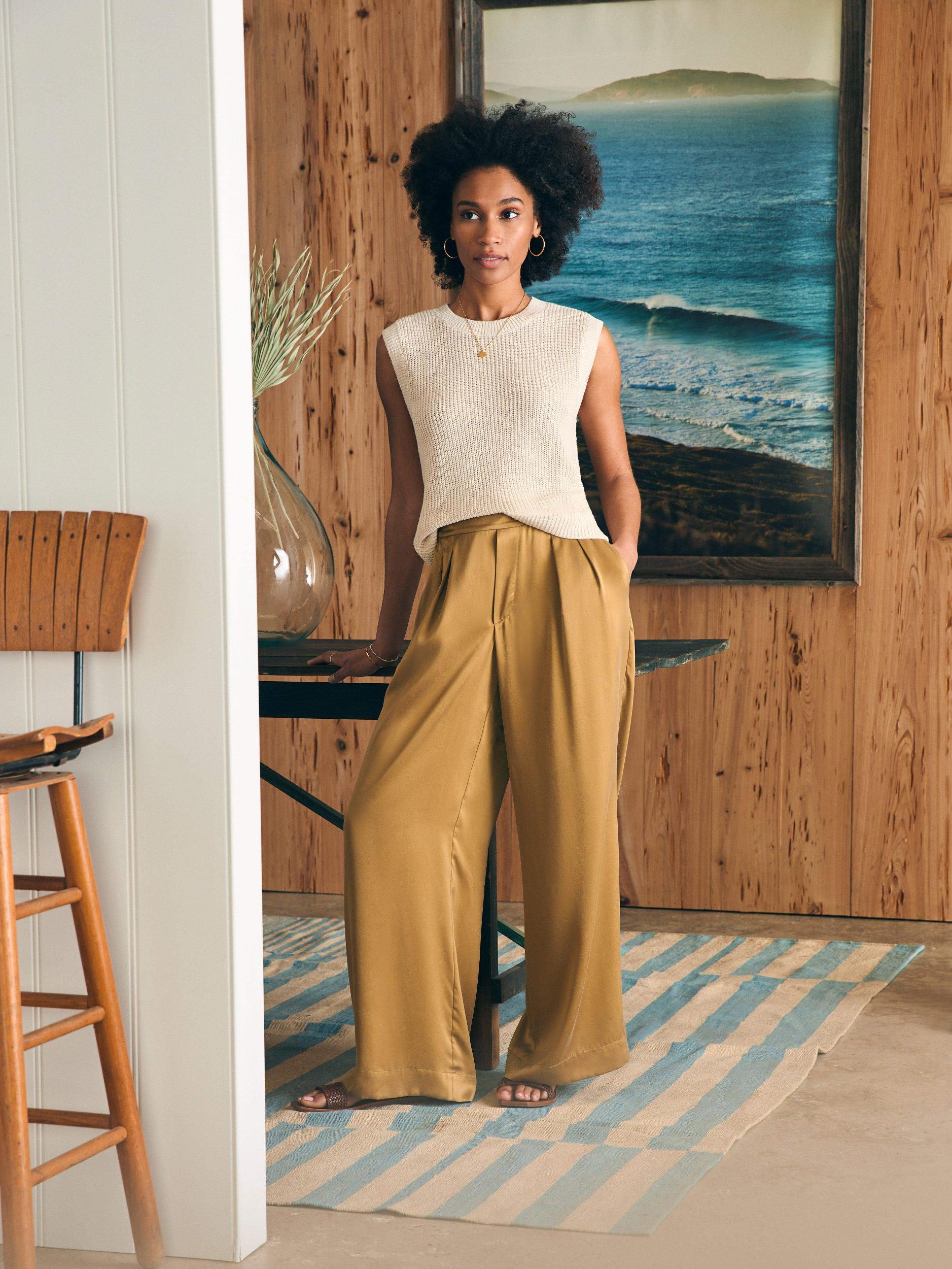 Sandwashed Silk Gemma Pant - Antique Bronze Female Product Image