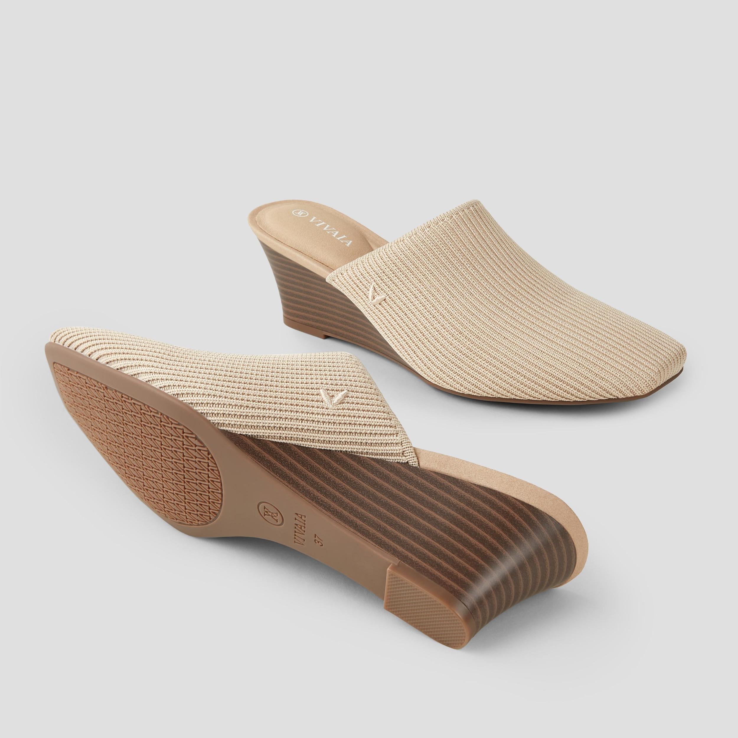 Square-Toe Wedge Mules (Margot Wedge Mules) Product Image