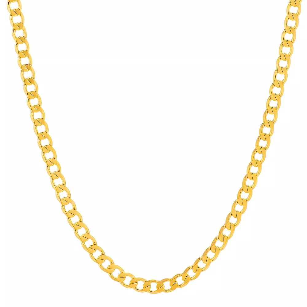 Men's 14k Gold Plated 6 mm Curb Chain Necklace, Size: 30", Gold Tone Product Image