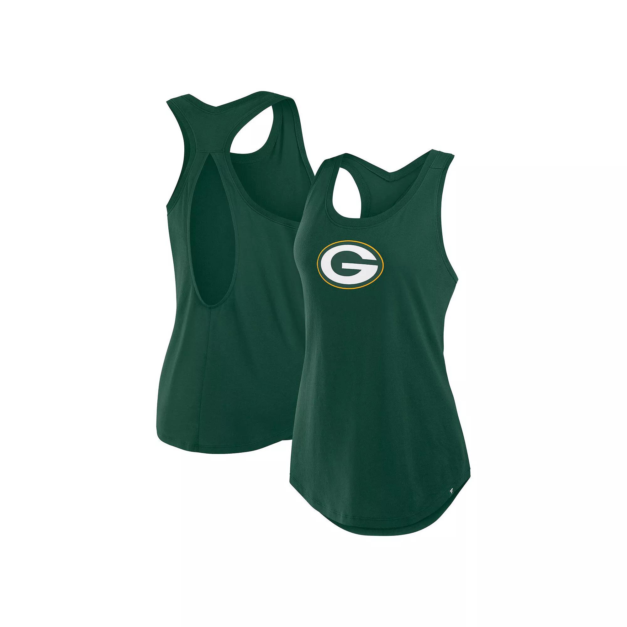 Women's Fanatics Green Green Bay Packers Iron Fan Tank Top, Size: Large Product Image