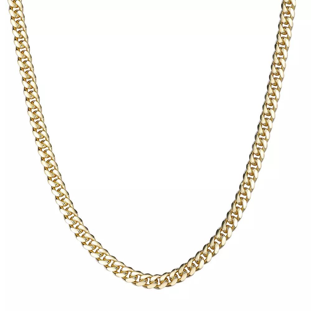 Men's LYNX 14k Gold Over Silver 6.4mm Miami Cuban Chain Necklace, Size: 24", Gold Tone Product Image