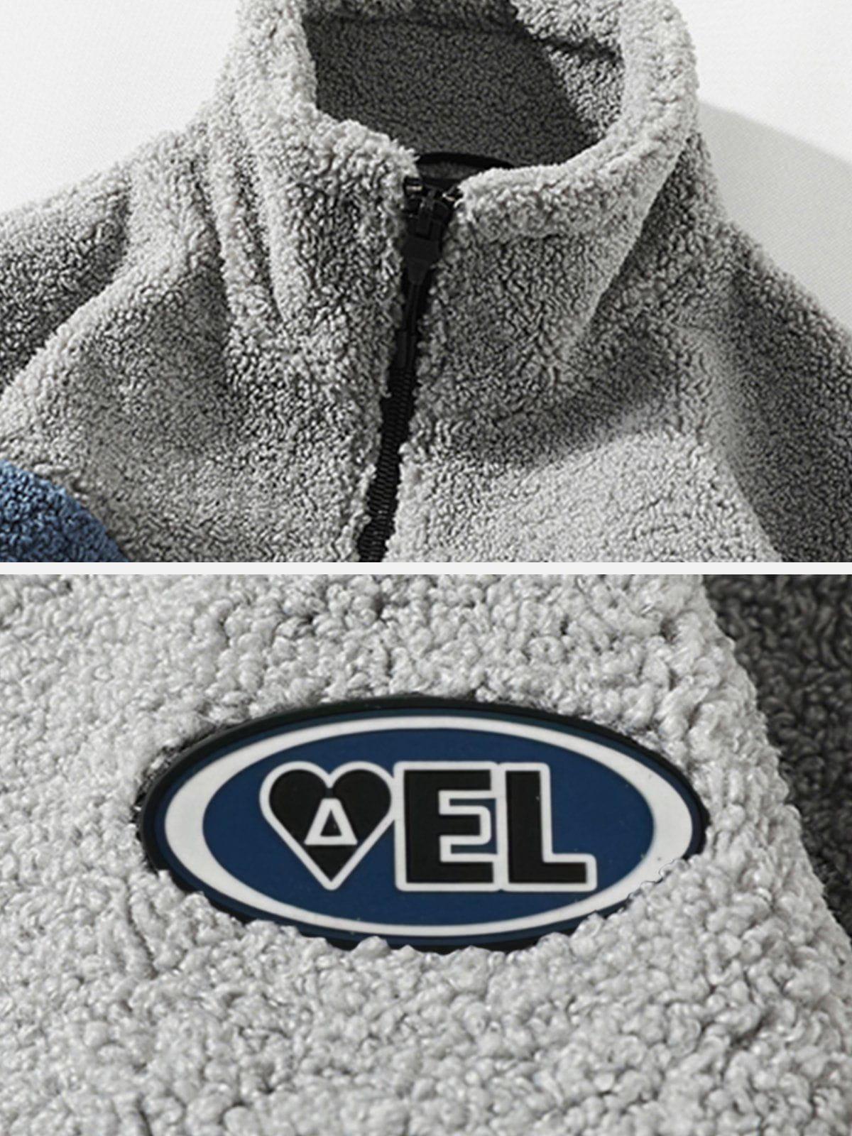 Aelfric Eden Patchwork Color Block Sherpa Coat Product Image