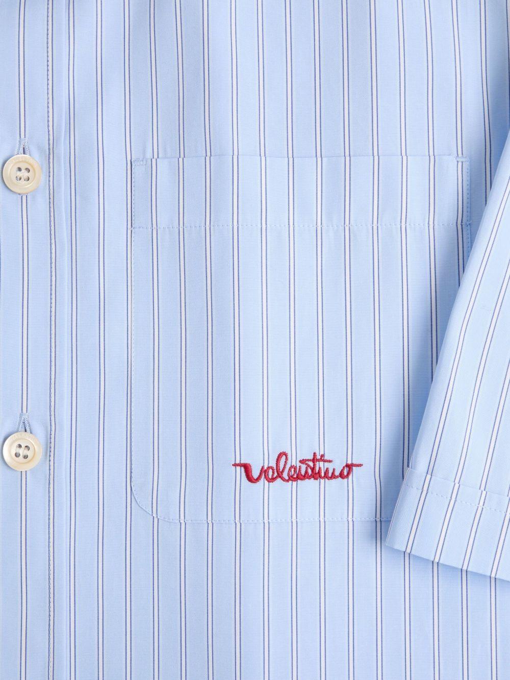 striped-pattern embroidered-logo shirt Product Image