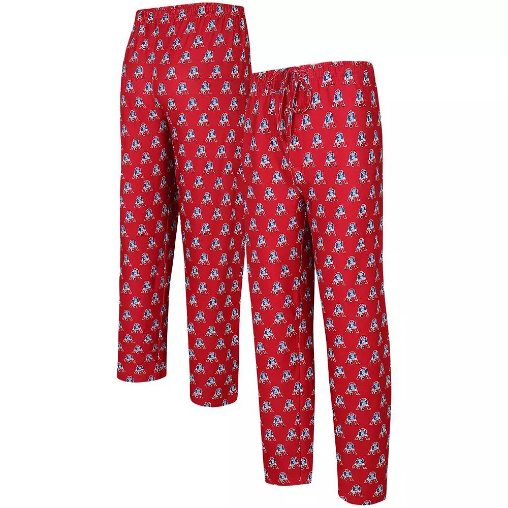 Men's Concepts Sport  Red New England Patriots Gauge Throwback Allover Print Knit Pants, Size: Large Product Image
