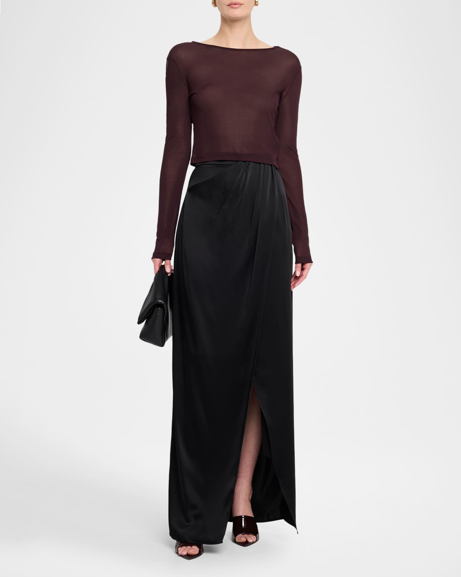 Satin Wrap Maxi Skirt Product Image